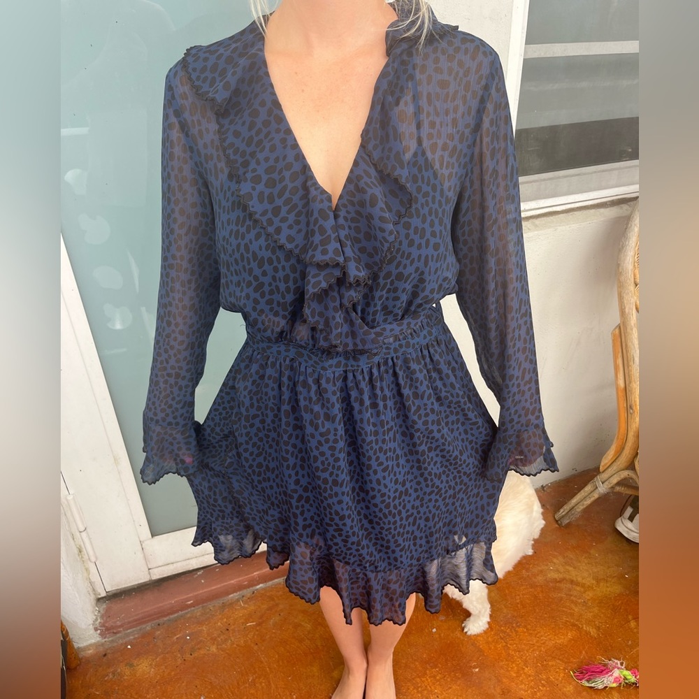 Scotch and Soda dress blue black poka dots